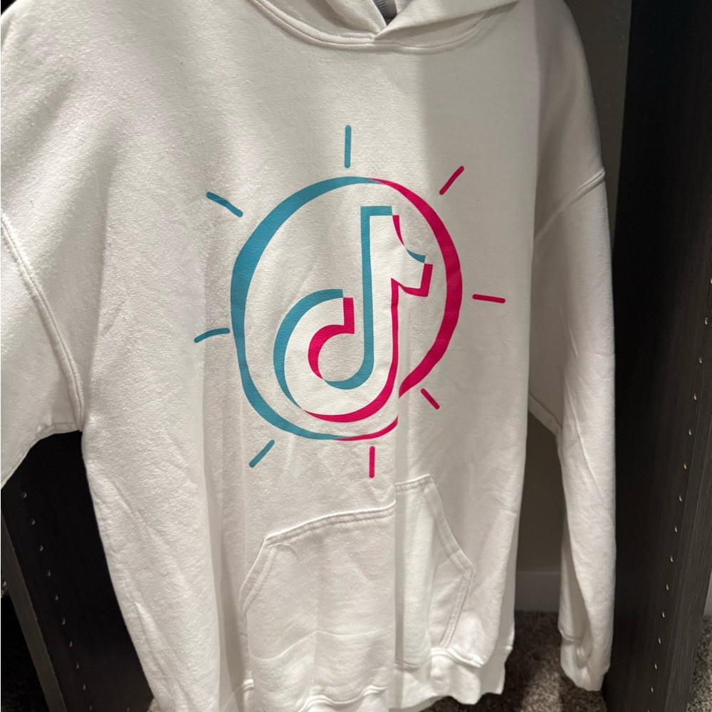 Gildan White Hoodie with Colorful Logo